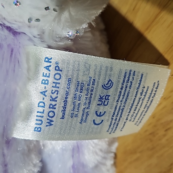 Build a Bear Purple & White Sparkly Long Eared Stuffed Rabbit - Picture 6 of 8